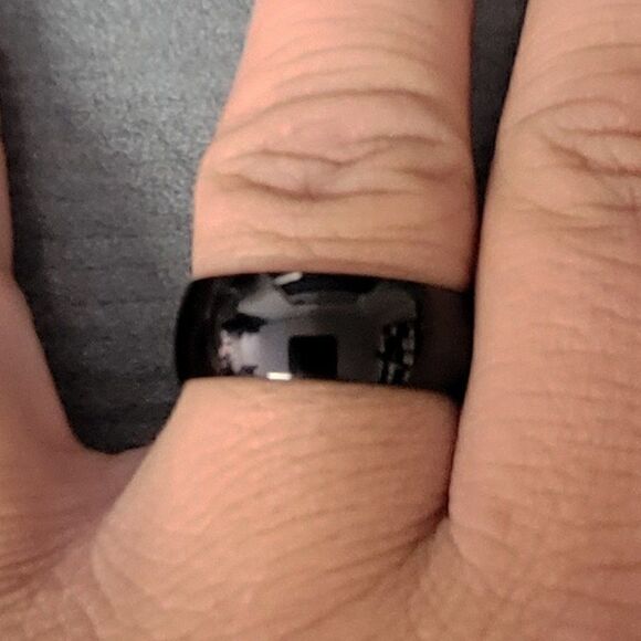 Women's Polished Black Promise Ring - Pinky Promise Ring for Girl's Sizes 5-14 - Picture 2 of 8